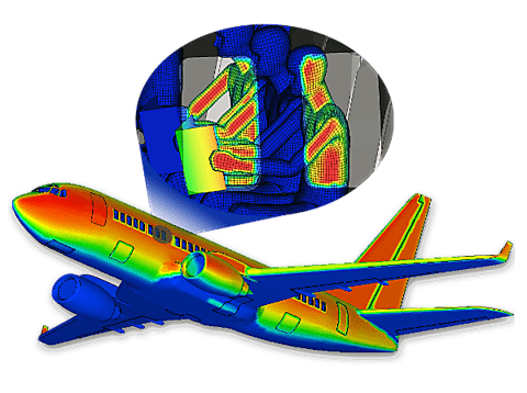 Image showing Thermal Radiation Results on Airplane with Passengers