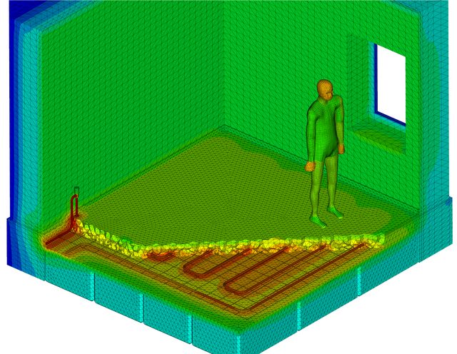 Image of Thermal Simulation Results of a Room with Underfloor Heating System
