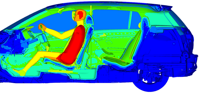 典型冬季汽车内饰的热模拟结果图像