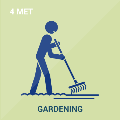 Schematic showing Metabolic Equivalent Level of Gardening