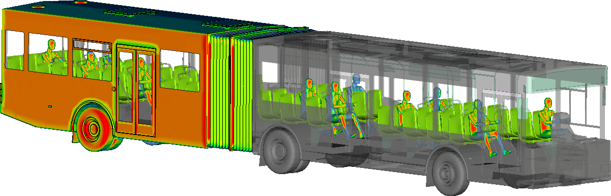 Image of Solar Radiation on City Bus with Passengers