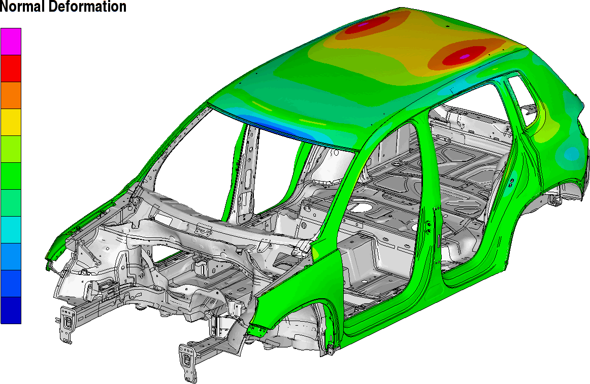 Image of Simulation Results of Structural Deformation Analysis using Temperature Results from THESEUS-FE