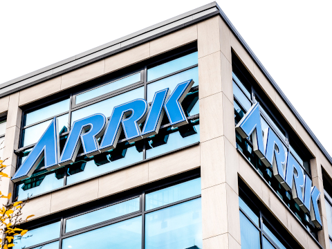 Image of ARRK Logo at Headquarter Building in Munich