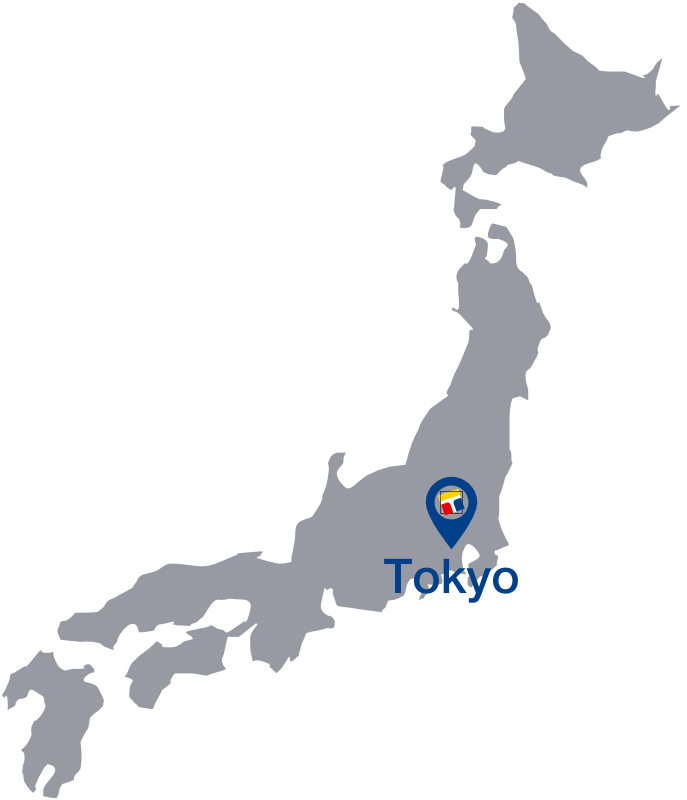 附有东京CTC总部标记的日本地图